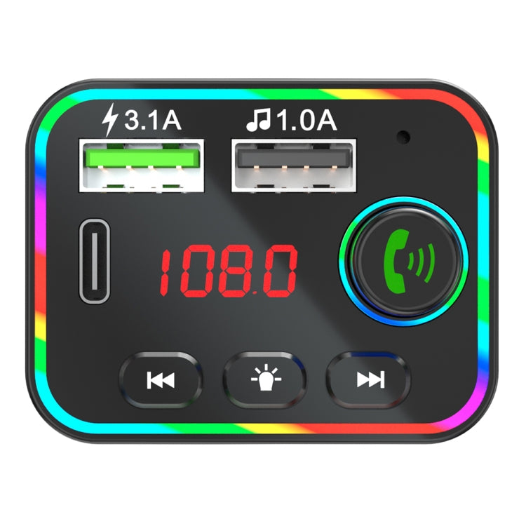 F4 Car MP3 Player FM Transmitter Colorful Backlight USB Charger Dual USB Car Accessories - Bluetooth Car Kits by buy2fix | Online Shopping UK | buy2fix