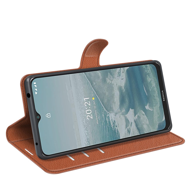 For Nokia G10/G20 Litchi Texture Horizontal Flip Protective Case with Holder & Card Slots & Wallet(Brown) - Mobile Accessories by buy2fix | Online Shopping UK | buy2fix