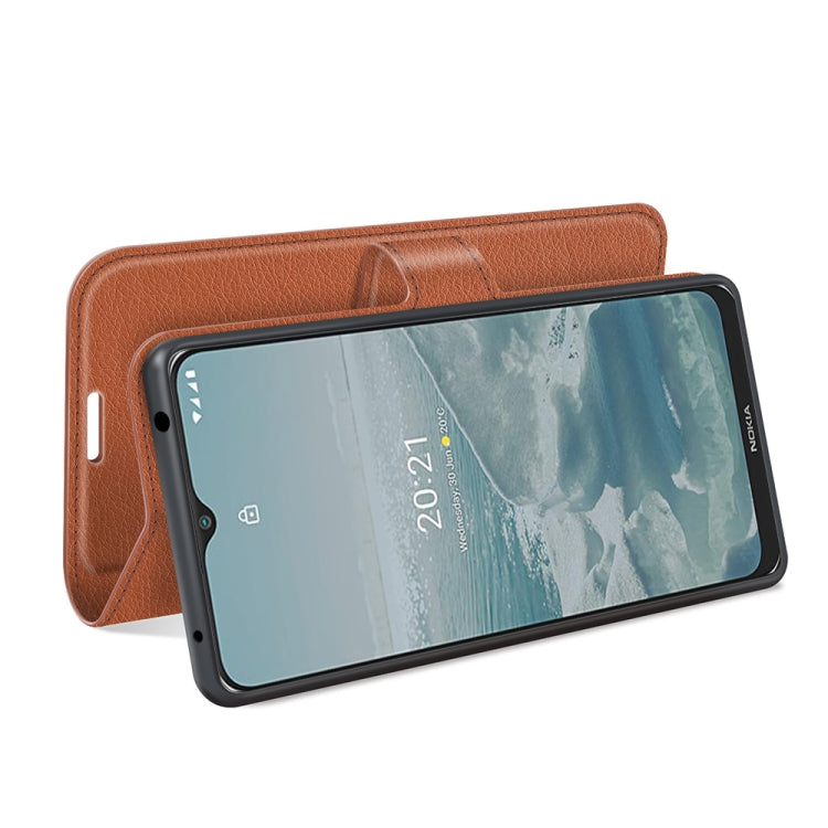 For Nokia G10/G20 Litchi Texture Horizontal Flip Protective Case with Holder & Card Slots & Wallet(Brown) - Mobile Accessories by buy2fix | Online Shopping UK | buy2fix