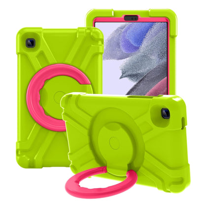 For Galaxy Tab A7 Lite T220/T225 PC + Silicone Shockproof Combination Case with 360 Degree Rotating Holder & Handle(Grass Green+Rose Red) - Tab A7 Lite T220 / T225 by buy2fix | Online Shopping UK | buy2fix