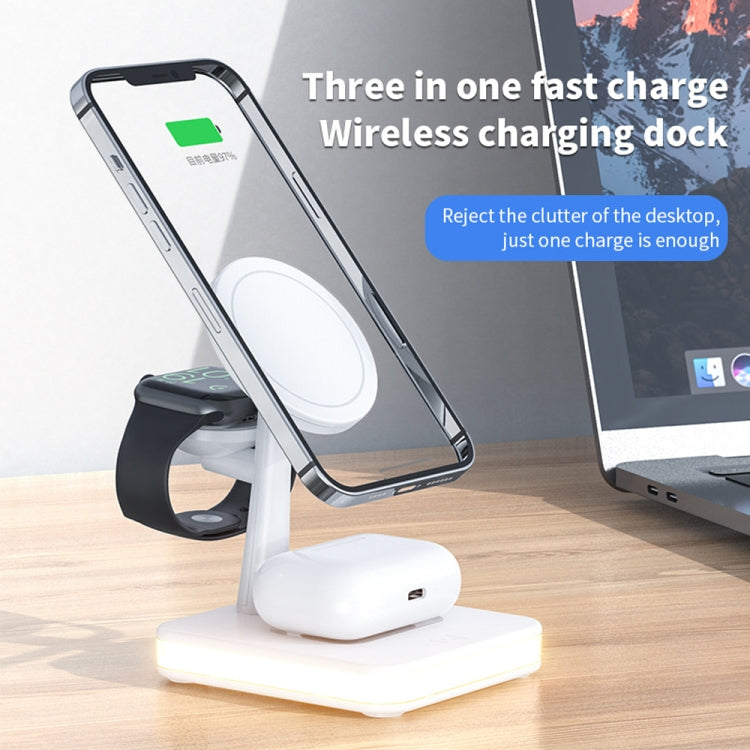 WX-991 Magnetic 4 in 1 Wireless Charger for iPhone / iWatch / AirPods or other Smart Phones(White) - Apple Accessories by buy2fix | Online Shopping UK | buy2fix