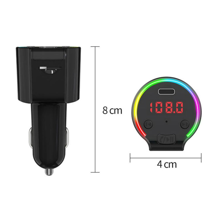 G61 FM Transmitter Music MP3 Player QC3.0 Type-C Quick Charge Support 5.0 Hands-free Car Kit - In Car by buy2fix | Online Shopping UK | buy2fix