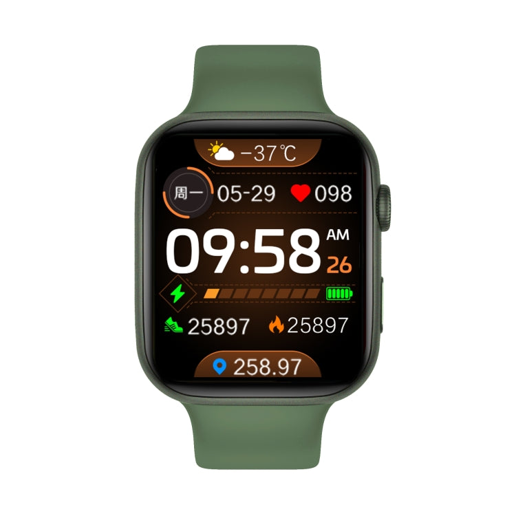 i7 pro 1.75 inch Color Screen Smart Watch, IP67 Waterproof,Support Bluetooth Call/Heart Rate Monitoring/Blood Pressure Monitoring/Blood Oxygen Monitoring/Sleep Monitoring(Green) - Smart Wear by buy2fix | Online Shopping UK | buy2fix