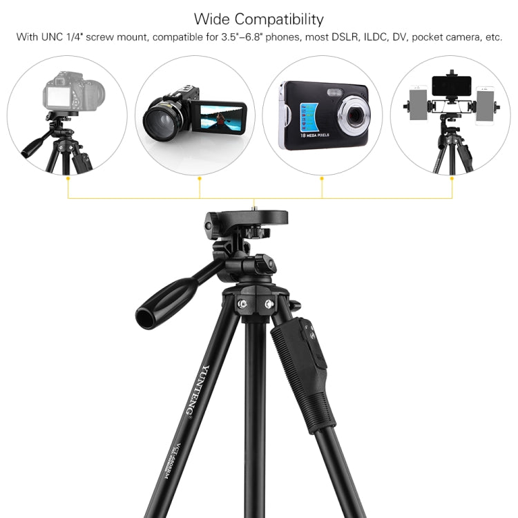 YUNTENG VCT-6808 Multi-Phone Bracket Tripod Mount with Ball Head and Remote Control - Camera Accessories by buy2fix | Online Shopping UK | buy2fix