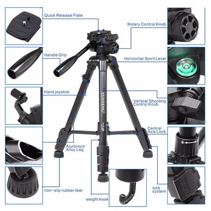 YUNTENG VCT-880 Aluminum Alloy Tripod Mount with Three-Dimensional Tripod Head - Camera Accessories by buy2fix | Online Shopping UK | buy2fix