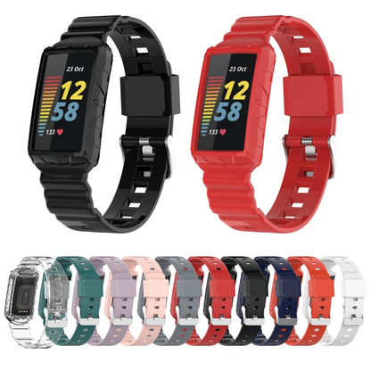 For Fitbit Charge 4 SE Silicone One Body Armor Watch Band(Black) - Watch Bands by buy2fix | Online Shopping UK | buy2fix