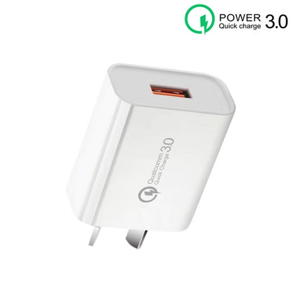 CA-25 QC3.0 USB 3A Fast Charger for Mobile Phone, AU Plug(White) - USB Charger by buy2fix | Online Shopping UK | buy2fix