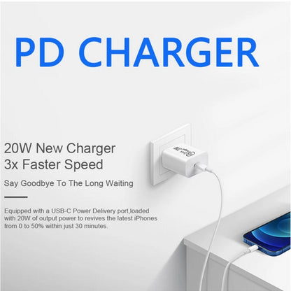 1m AU-20W PD USB-C / Type-C Travel Charger with USB-C to 8 Pin Data Cable, AU Plug - USB Charger by buy2fix | Online Shopping UK | buy2fix