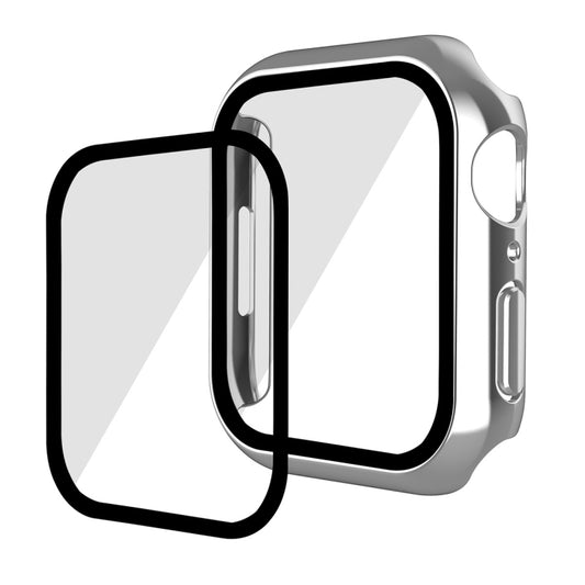 For Apple Watch Series 8 / 7 41mm ENKAY Hat-Prince 2 in 1 PC Frame + 9H Tempered Glass Case(Silver) - Watch Cases by ENKAY | Online Shopping UK | buy2fix