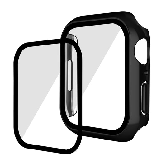 For Apple Watch Series 8 / 7 45mm ENKAY Hat-Prince 2 in 1 PC Frame + 9H Tempered Glass Case(Black) - Watch Cases by ENKAY | Online Shopping UK | buy2fix