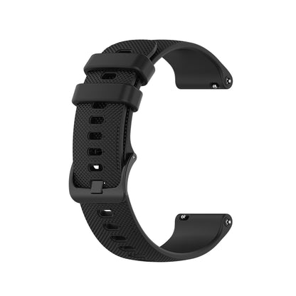 For Samsung Galaxy Watch 42mm 20mm Checkered Silicone Watch Band(Black) - Watch Bands by buy2fix | Online Shopping UK | buy2fix