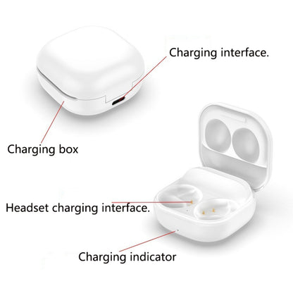 2 PCS For Samsung Galaxy Buds2 SM-177 Wireless Earphone Charging Box(White) - Samsung Earphone Case by buy2fix | Online Shopping UK | buy2fix