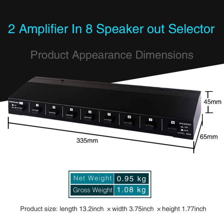 100W 2 In 8 Out Power Amplifier Loudspeaker Box Switcher - Consumer Electronics by buy2fix | Online Shopping UK | buy2fix