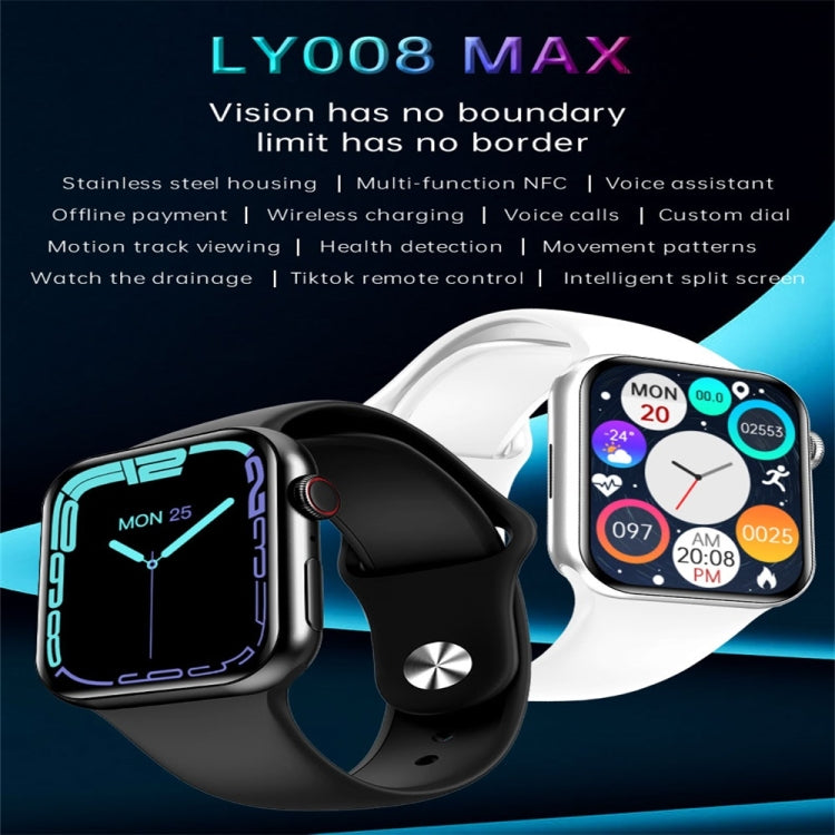 LY008 Max 1.9 inch Silicone Watchband Color Screen Smart Watch(Black) - Smart Wear by buy2fix | Online Shopping UK | buy2fix