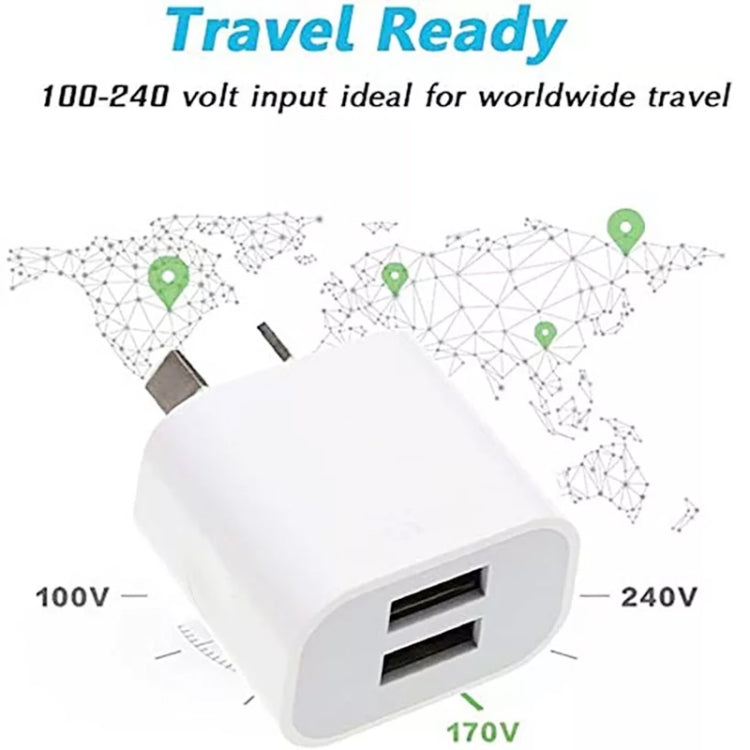 Mini Dual Port USB Charger with USB to 8 Pin Data Cable, AU Plug - Apple Accessories by buy2fix | Online Shopping UK | buy2fix