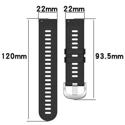 For Amazfit GTR 47mm 22mm Solid Color Soft Silicone Watch Band(Black) - Watch Bands by buy2fix | Online Shopping UK | buy2fix