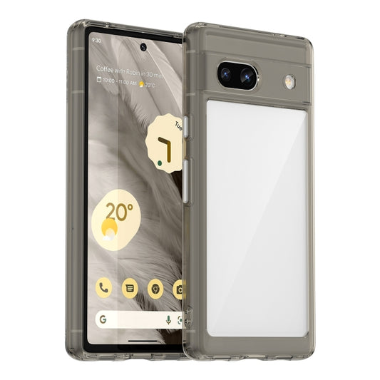 For Google Pixel 7a Colorful Series Acrylic + TPU Phone Case(Transparent Grey) - Google Cases by buy2fix | Online Shopping UK | buy2fix