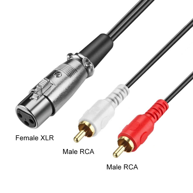 JUNSUNMAY 2 RCA Male to XLR Female Stereo Audio Cable, Cable Length:0.15m -  by JUNSUNMAY | Online Shopping UK | buy2fix