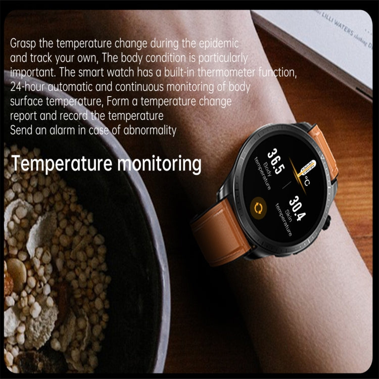 E420 1.39 inch Color Screen Smart Watch,Leather Strap,Support Heart Rate Monitoring / Blood Pressure Monitoring(Brown) - Smart Wear by buy2fix | Online Shopping UK | buy2fix