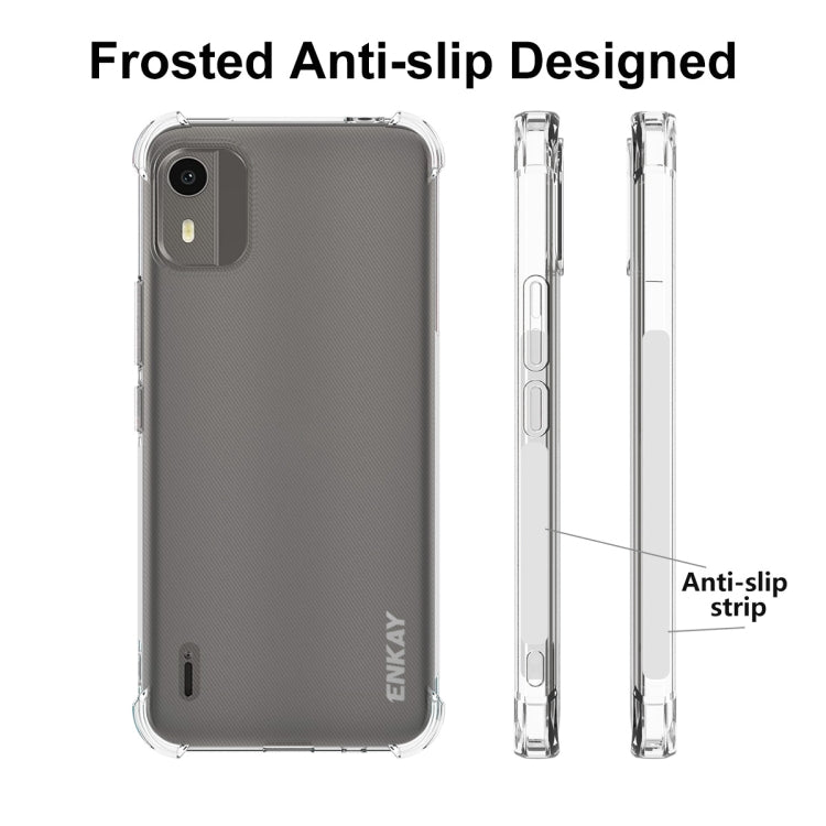 For Nokia C12 4G ENKAY Clear TPU Shockproof Anti-slip Phone Case - Nokia Cases by ENKAY | Online Shopping UK | buy2fix