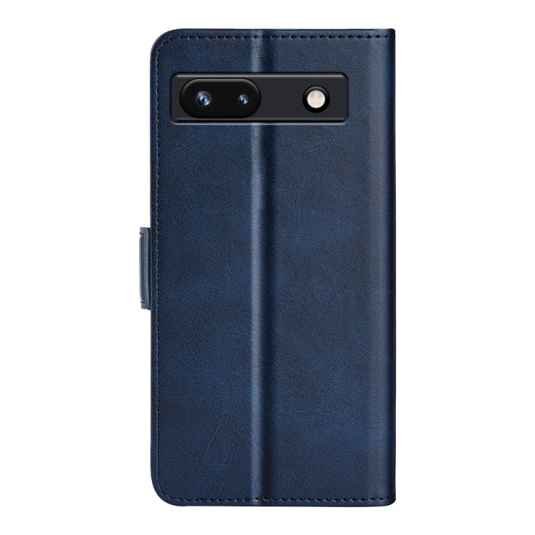 For Google Pixel 7a Dual-side Magnetic Buckle Leather Phone Case(Dark Blue) - Google Cases by buy2fix | Online Shopping UK | buy2fix