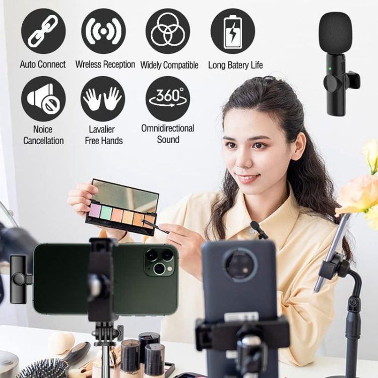 Bluetooth  Mini Microphone Wireless Lavalier Noise Reduction Microphone for iPhone / iPad, with 8 Pin Receiver & Single Microphone - Microphone by buy2fix | Online Shopping UK | buy2fix