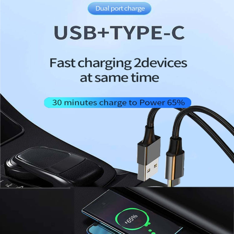 P35 48W PD30W+QC3.0 18W USB Transparent Car Quick Charge(Transparent Blue) - Car Charger by buy2fix | Online Shopping UK | buy2fix