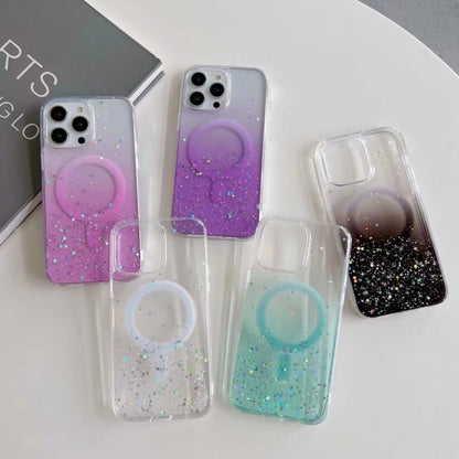 For iPhone 13 Pro MagSafe Glitter Hybrid Clear TPU Phone Case(Purple) - iPhone 13 Pro Cases by buy2fix | Online Shopping UK | buy2fix