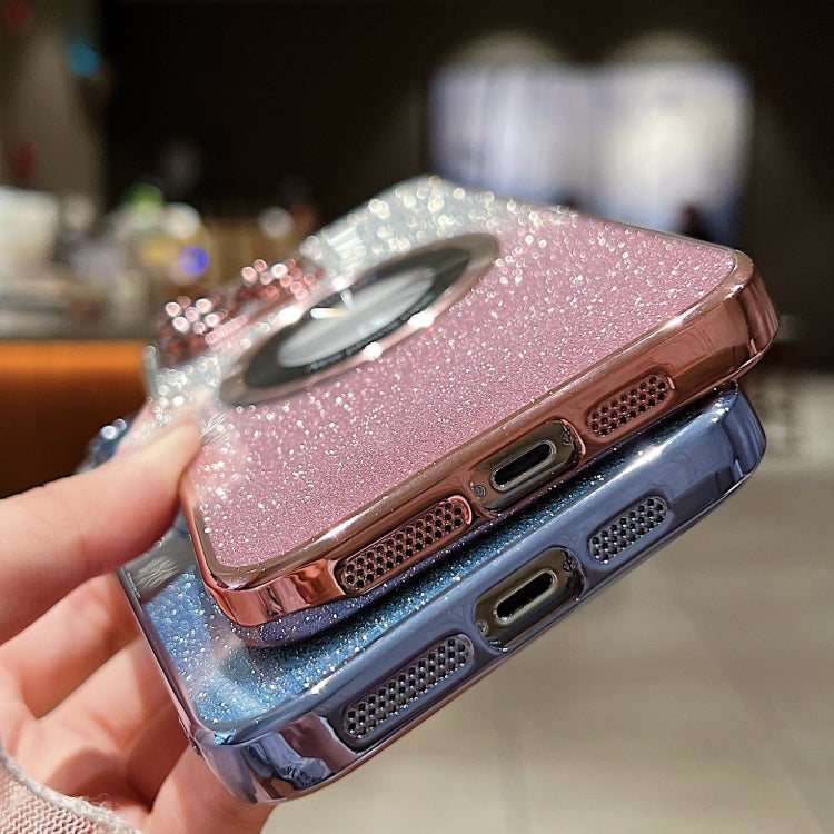 For iPhone 15 Pro Max MagSafe Gradient Glitter Electroplating TPU Phone Case(Silvery) - iPhone 15 Pro Max Cases by buy2fix | Online Shopping UK | buy2fix