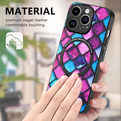 For iPhone 15 Pro Max Colored Drawing Leather Back Phone Case(Purple Scales) - iPhone 15 Pro Max Cases by buy2fix | Online Shopping UK | buy2fix