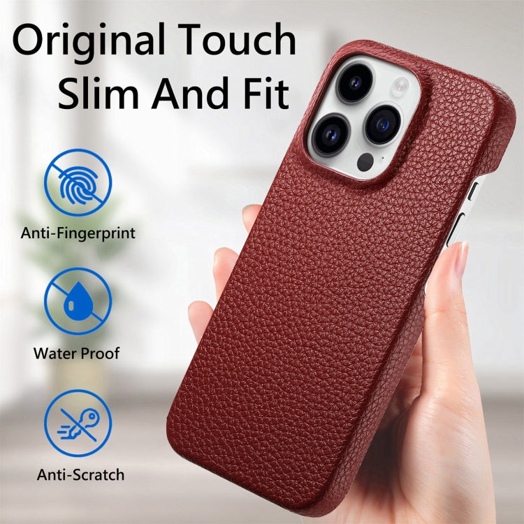 For iPhone 15 Pro Max Litchi Oil Edge Leather Back Phone Case(Red) - iPhone 15 Pro Max Cases by buy2fix | Online Shopping UK | buy2fix