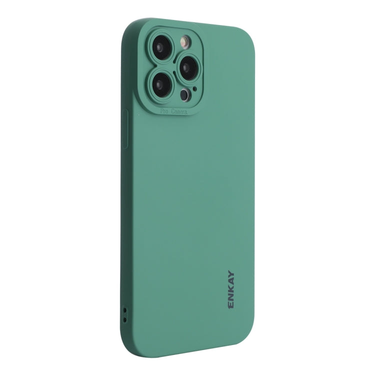 For iPhone 15 Pro Max ENKAY Liquid Silicone Soft Shockproof Phone Case(Dark Green) - iPhone 15 Pro Max Cases by ENKAY | Online Shopping UK | buy2fix