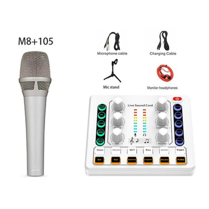 BM800 Live Sound Card with Condenser Microphone Kit(White) - Live Sound Effects Processors by buy2fix | Online Shopping UK | buy2fix