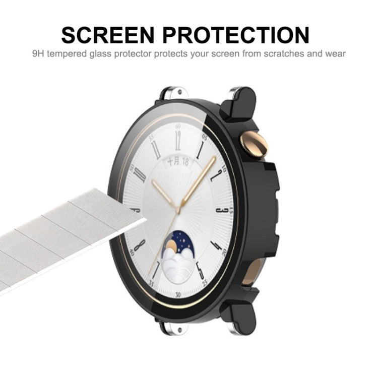 For Huawei Watch GT 4 41mm ENKAY Hat-Prince Full Coverage PC + Tempered Film Integrated Watch Protective Case(Black) - Watch Cases by ENKAY | Online Shopping UK | buy2fix