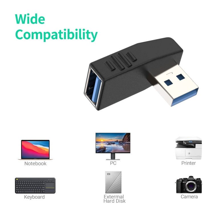ENKAY USB 3.0 Adapter 90 Degree Angle Male to Female Combo Coupler Extender Connector, Angle:Vertical Up - USB 3.0 by ENKAY | Online Shopping UK | buy2fix