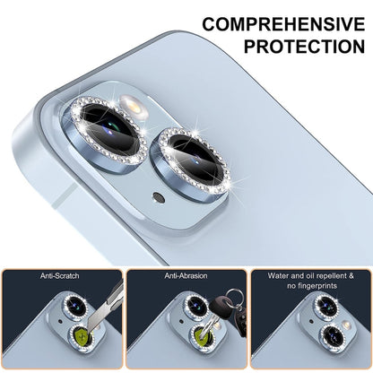 For iPhone 15 / 15 Plus ENKAY AR Anti-reflection Individual Diamond Ring Camera Lens Glass Full Film(Silver) - iPhone 15 Tempered Glass by ENKAY | Online Shopping UK | buy2fix