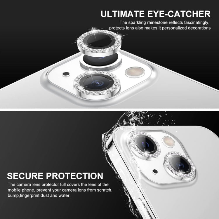 For iPhone 13 / 13 mini ENKAY AR Anti-reflection Individual Diamond Ring Camera Lens Glass Full Film(Sea  Blue) - iPhone 13 Tempered Glass by ENKAY | Online Shopping UK | buy2fix