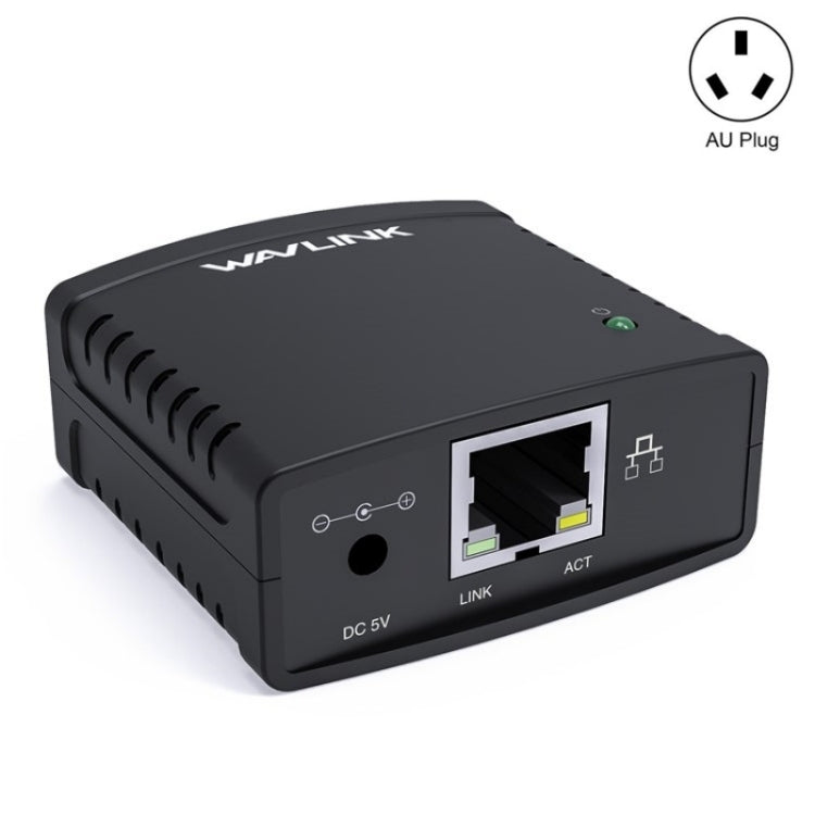 WAVLINK NU72P11 100Mbps Network Print Server USB 2.0 Network Printer Power Adapter(AU Plug) - Printer Accessories by WAVLINK | Online Shopping UK | buy2fix