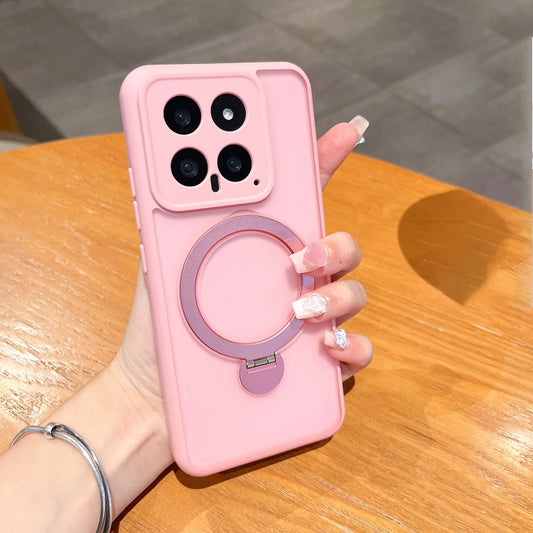 For Xiaomi 14 Holder TPU Shockproof Phone Case(Pink) - 14 Cases by buy2fix | Online Shopping UK | buy2fix