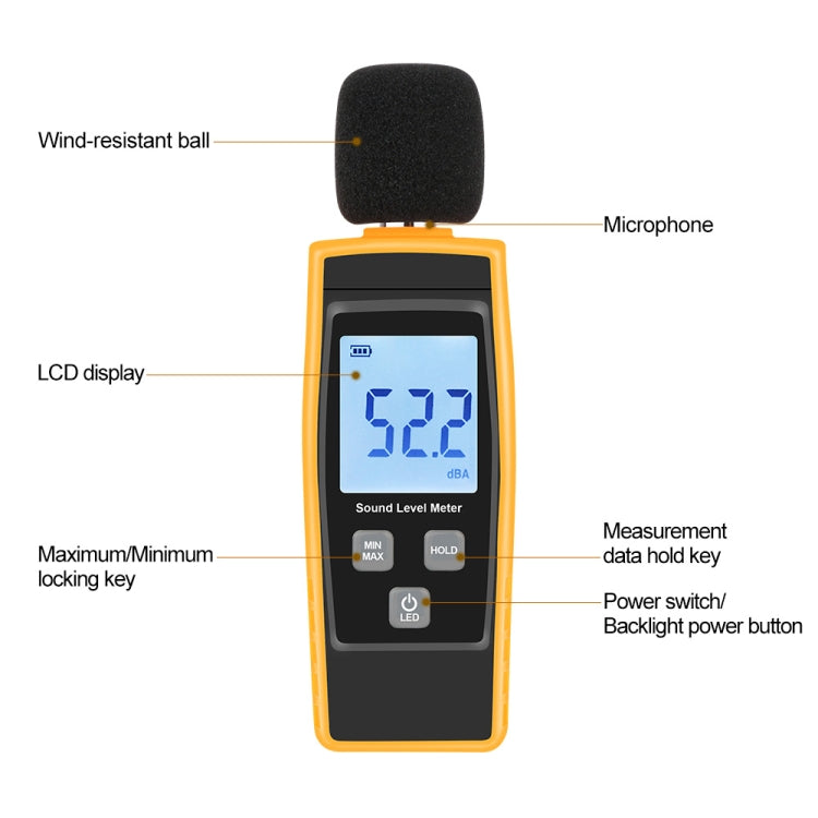 RZ1359 Digital Sound Level Meter DB Meters Noise Tester in Decibels LCD Screen - Consumer Electronics by buy2fix | Online Shopping UK | buy2fix