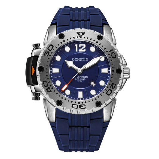 OCHSTIN 6124  Night Light Waterproof Men Watch Outdoor Sports Quartz Watch Silicone Watch(Blue) - Sport Watches by OCHSTIN | Online Shopping UK | buy2fix