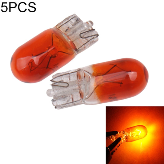 5pcs T10 12v 5w car instrument light reading light(amber) - Instrument Lights by buy2fix | Online Shopping UK | buy2fix