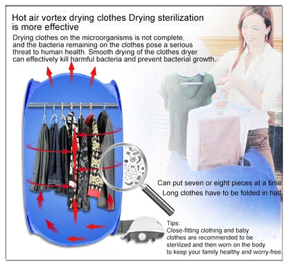 Foldable Free Installation Portable Household Mini Clothes Dryer(Blue) - Home & Garden by buy2fix | Online Shopping UK | buy2fix