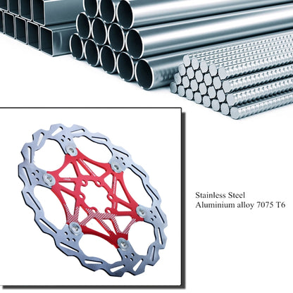 VXM Bicycle Mountain Bike Floating Brake Disc Brake 203mm(Red) - Outdoor & Sports by VXM | Online Shopping UK | buy2fix