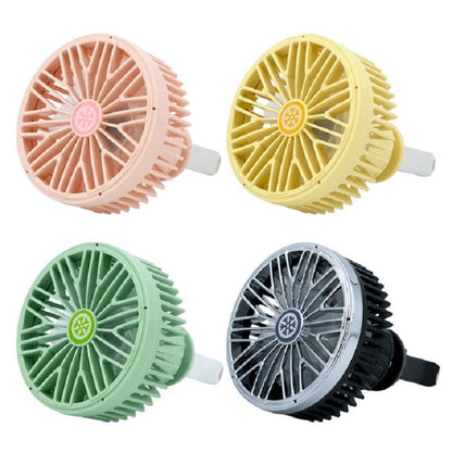 Car Vent Fan Multi-function USB Interface Mini LED Lamp Car Fan(Yellow) - Heating & Fans by buy2fix | Online Shopping UK | buy2fix