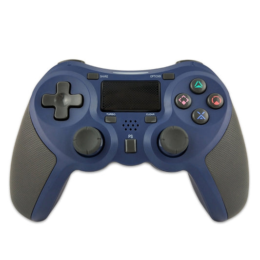 Rubberized Wireless Game Controller Bluetooth Handle for PS4 Host(Blue) - Gamepads by buy2fix | Online Shopping UK | buy2fix