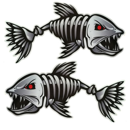 10 PCS Horror Skeleton Shark Fishing Daren Cover Scratch Reflective Waterproof Personality Body Sticker 15*6cm - Decorative Sticker by buy2fix | Online Shopping UK | buy2fix