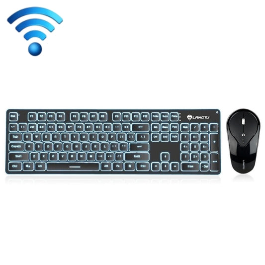 LANGTU LT600 Silent Office Punk Keycap Wireless Keyboard Mouse Set(Black) - Wireless Keyboard by LANGTU | Online Shopping UK | buy2fix