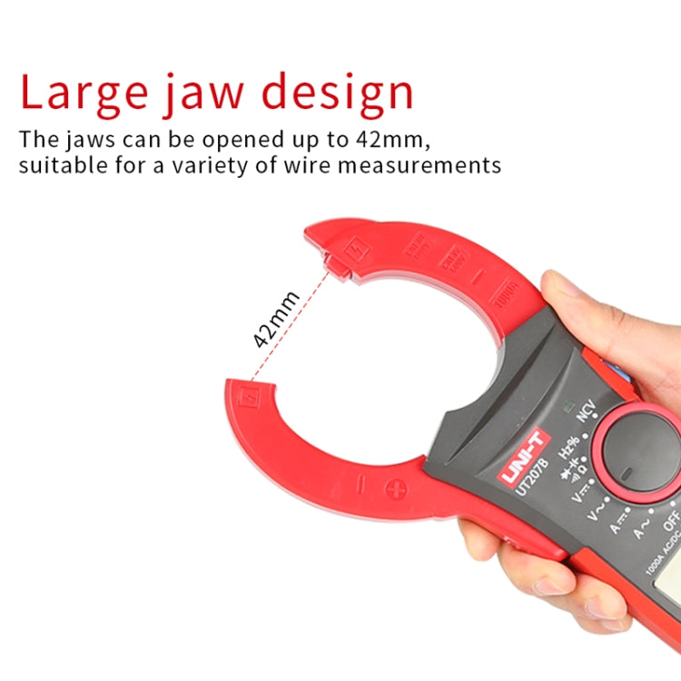 UNI-T UT208B 1000A 42mm Jaw Size Digital Clamp Meter AC DC Voltage Detector - Consumer Electronics by UNI-T | Online Shopping UK | buy2fix