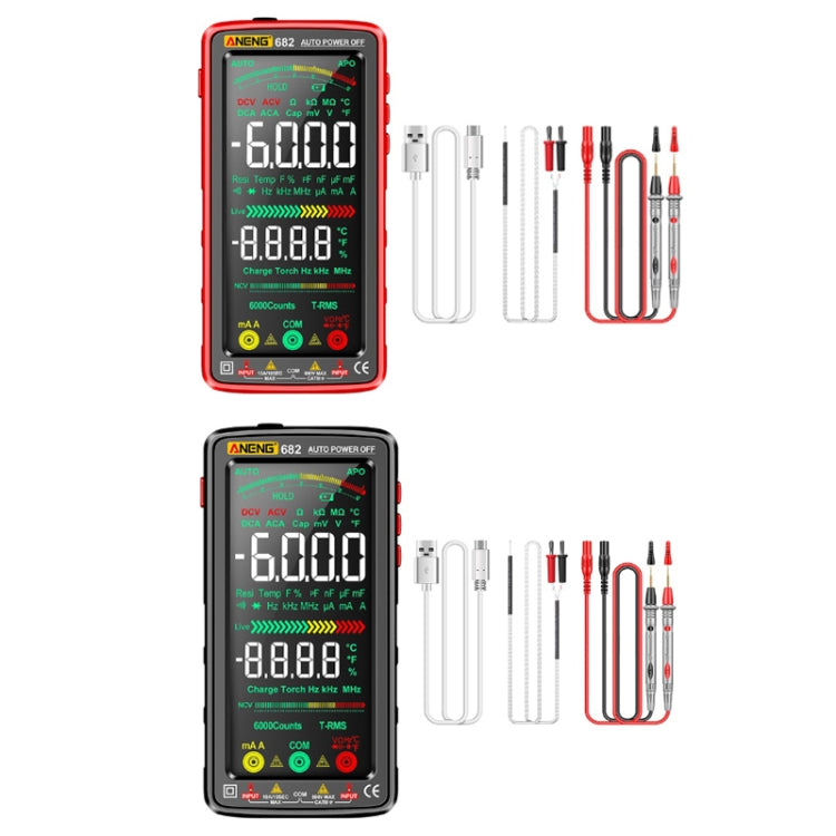 ANENG 682 Smart VA Reverse Display Automatic Range Rechargeable Multimeter(Red) - Digital Multimeter by ANENG | Online Shopping UK | buy2fix